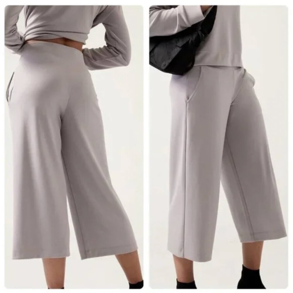 ATHLETA TALL Seasoft Wide Leg Crop Pant 882621 in Tinsel Purple LT